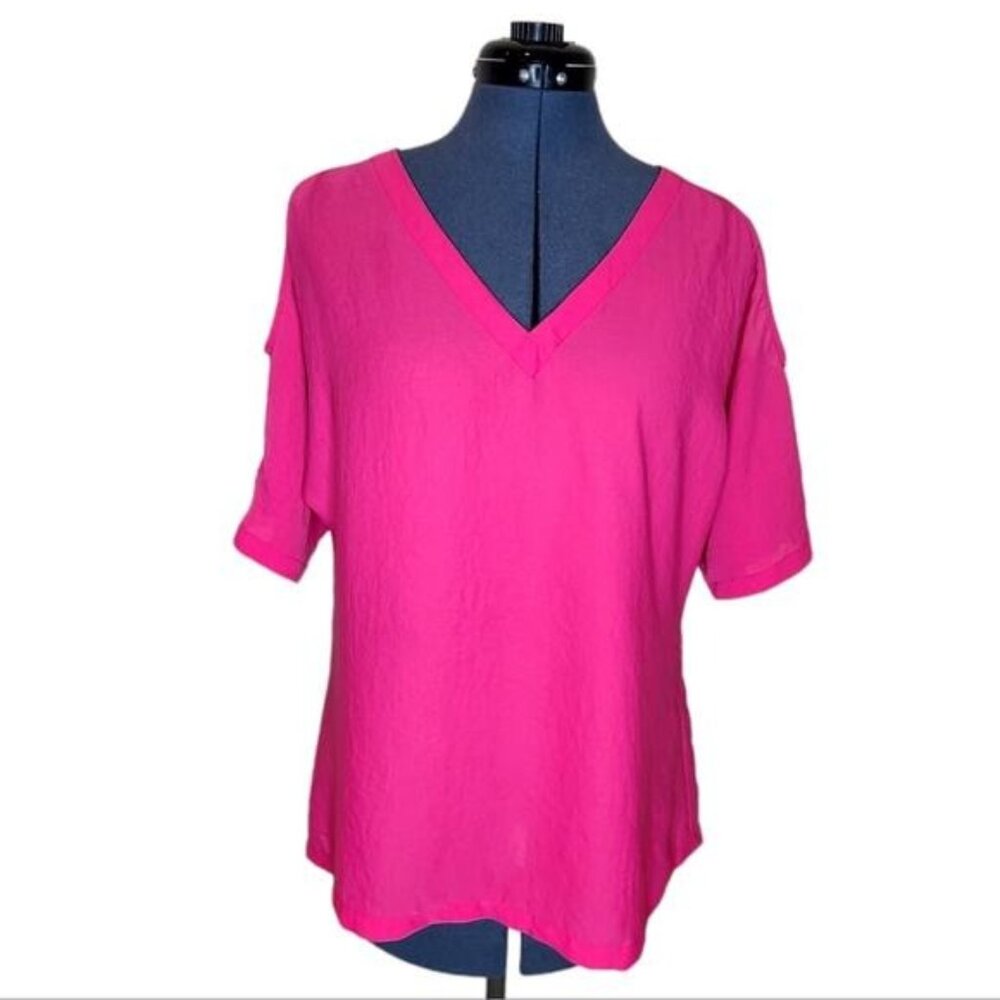 RACHEL Rachel Roy cold shoulder pink dolman sleeve short sleeve top medium